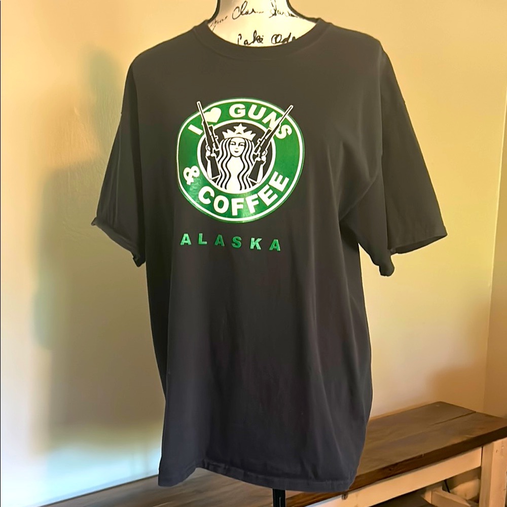 Alaska GUNS AND COFFEE UNISEX T Shirt